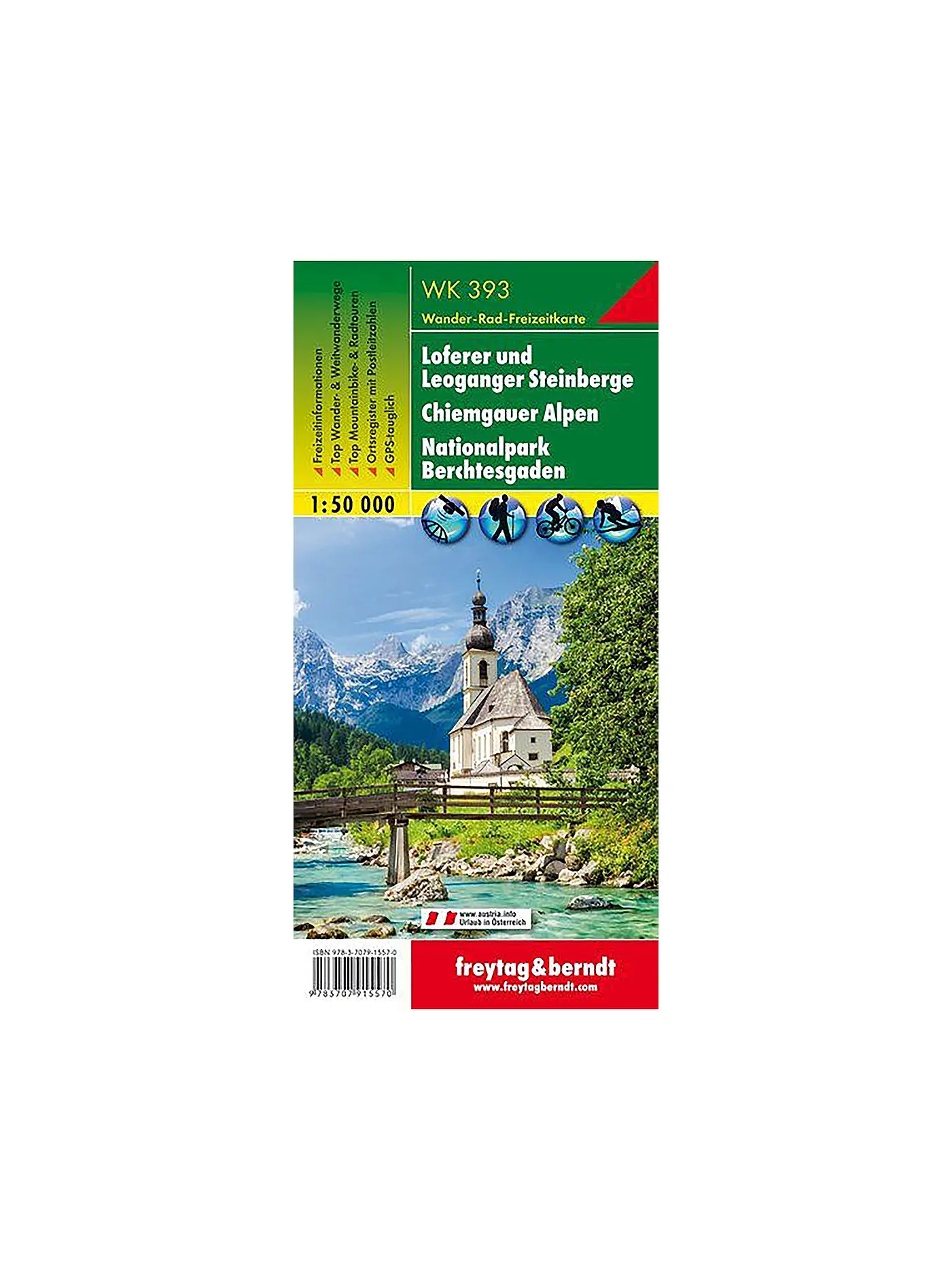 FREYTAG & BERNDT | Wanderkarte Loferer und Leoganger Steinberge, Chiemgauer Alpen, Nationalpark Berchtesgaden Maßstab 1:50.000 | 